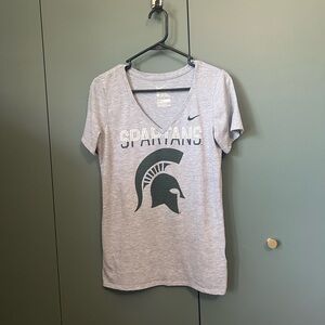 Nike Gray Spartans V-Neck Tee
